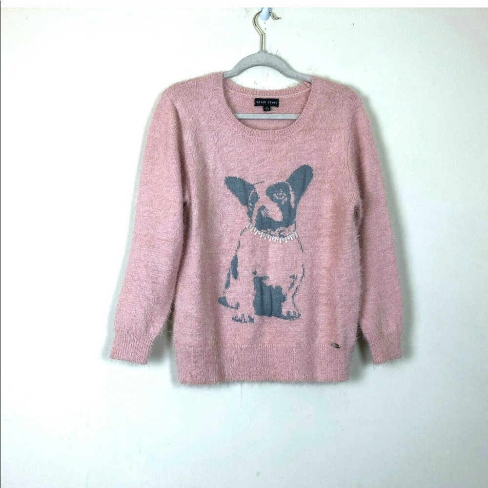 Black River fuzzy sweater French bulldog